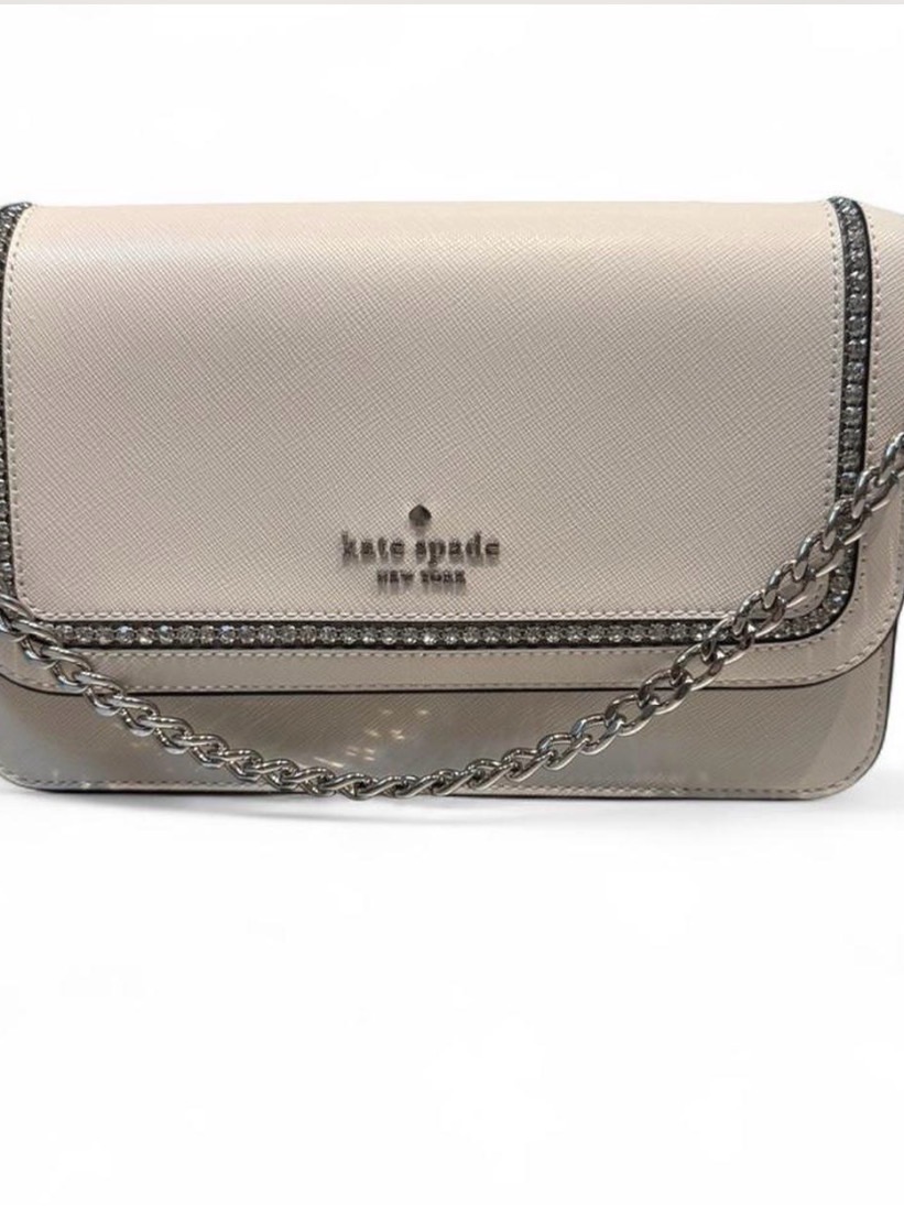 Kate Spade White Chain Crossbody Or Clutch Bag